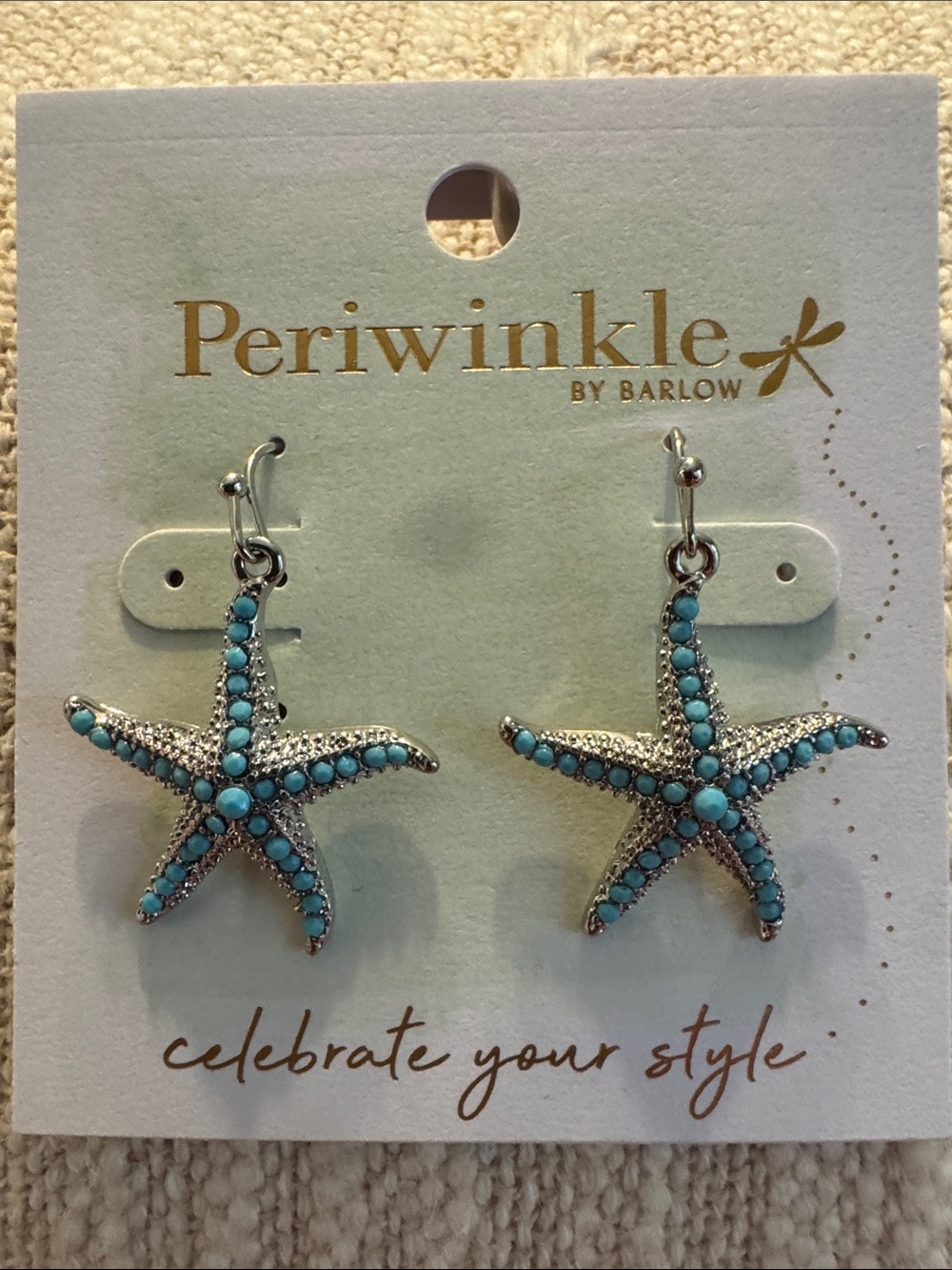 0421-Periwinkle by Barlow Turquoise Starfish Dangle Earrings‎
